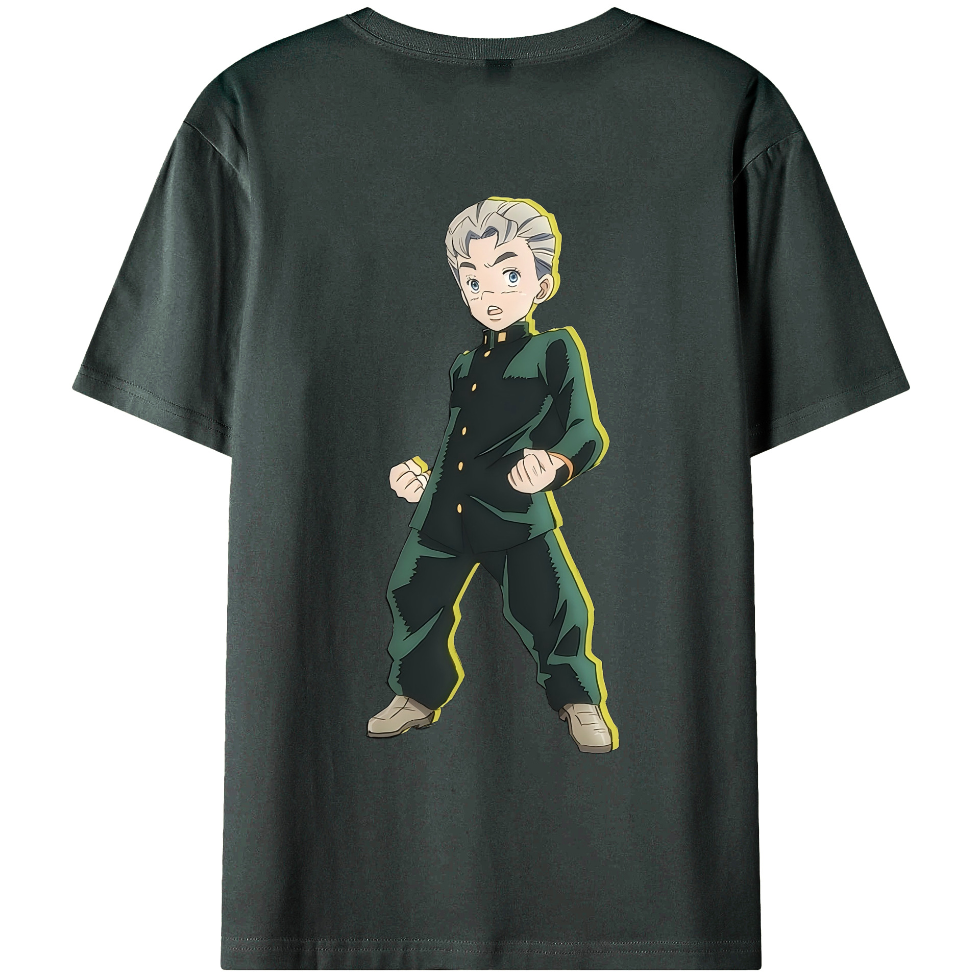（画像用） ジョジョの奇妙な冒険 広瀨康一 JoJo's Bizarre Adventure Hirose Koichi 綿100％ メンズ半袖Tシャツ（バックプリント） 通気性